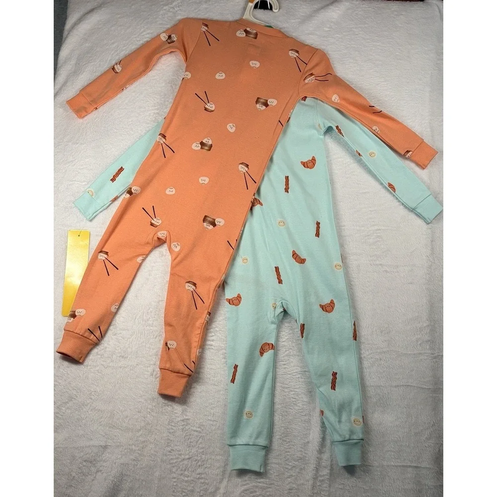 Pekkle 2-pack Sleepers - Bacon & Eggs / Dumplings - 18M - NWT